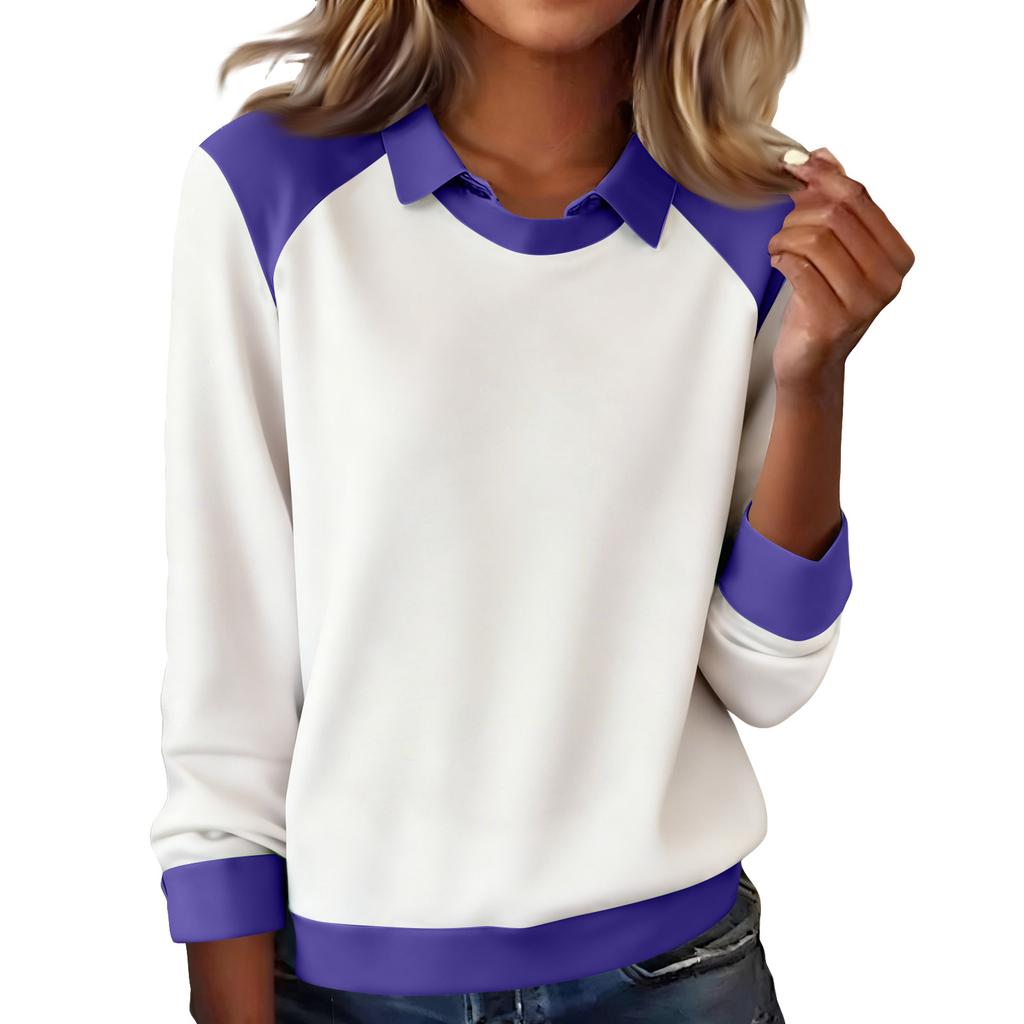 Damenmode Langarm-Pullover Einfarbiges Oberteil