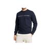 Tommy Hilfiger Solid Color Fleece Letter Print Pullover Straight-Cut Round Neck Autumn Winter Sweatshirt Men sweatshirt Navy-Blue 78D8989-079