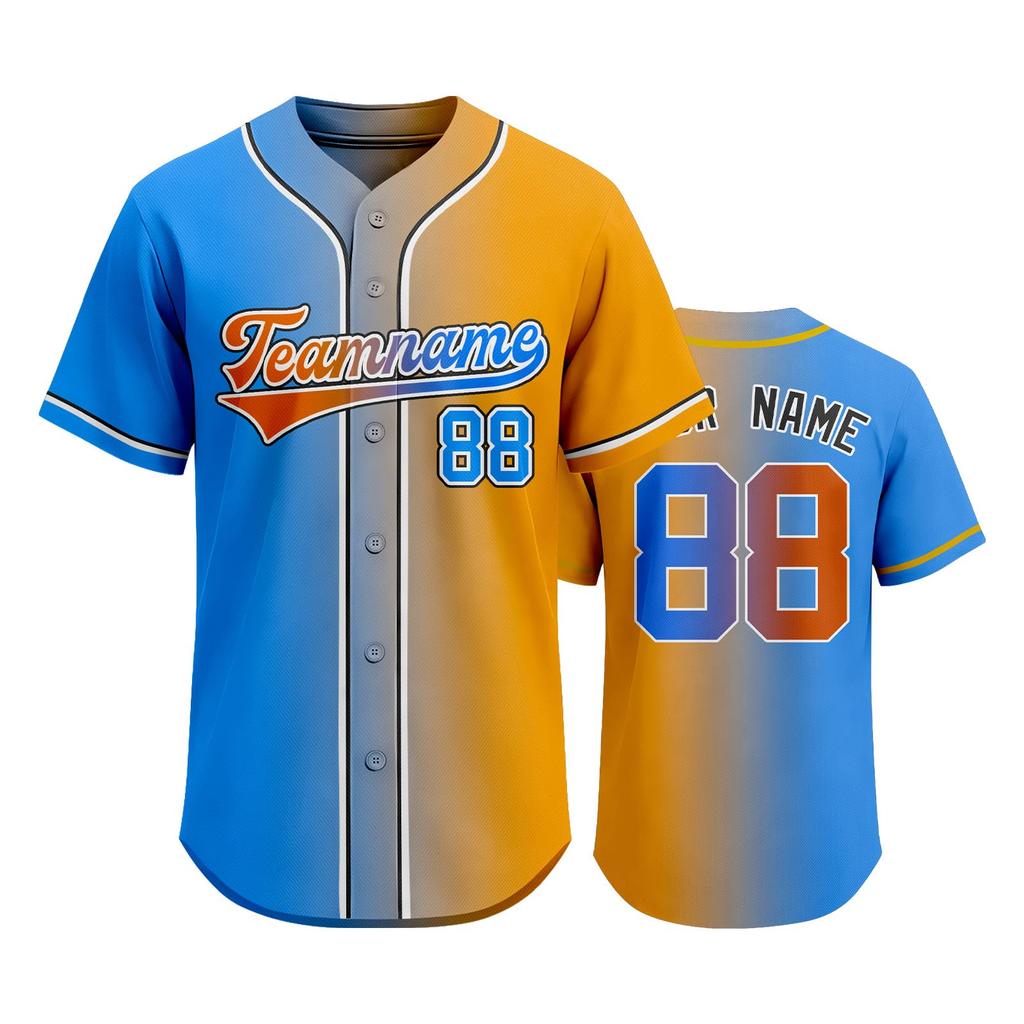 Camiseta de Béisbol Personalizable para Hombre y Mujer Camisa Deportiva con Botones Nombre del Equipo Número Impreso Ropa Deportiva Tejido Ligero Transpirable