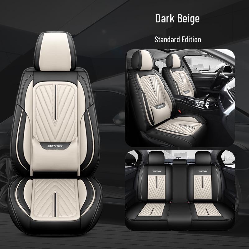 Ganzjahres-Vollleder-Sitzbezug: Bequem, Atmungsaktiv, Universelle Passform.