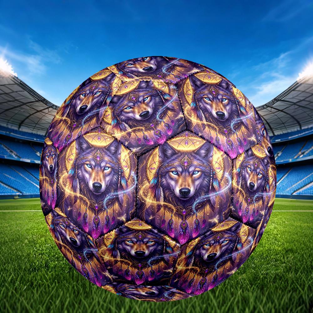 1pc Wolf Dreamcatcher Theme Soccer Ball Football, Size 5, Lightweight PVC, Outdoor Training Soccer Ball,Gift C6580