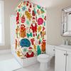 Tu Christmas Shower Curtain Festive Holiday Waterproof Decor Farmhouse Bathroom Set Vintage Style Holiday Decor Merry Christmas
