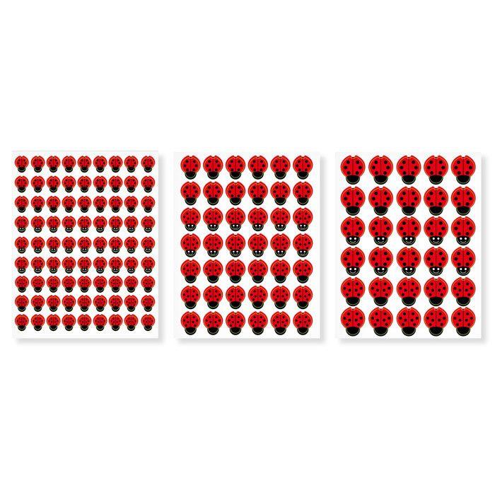 Gommettes coccinelles de 0,8 à 1,9 cm 153 pièces