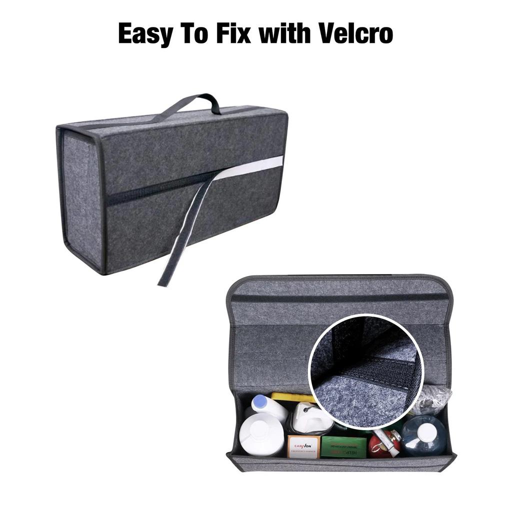 Duży Antypoślizgowy Organizer Bagażnika z Przegródkami Torba do Przechowywania Samochodu Organizer do Bagażnika Samochodowego Miękki Filcowy Pojemnik do Przechowywania Akcesoria