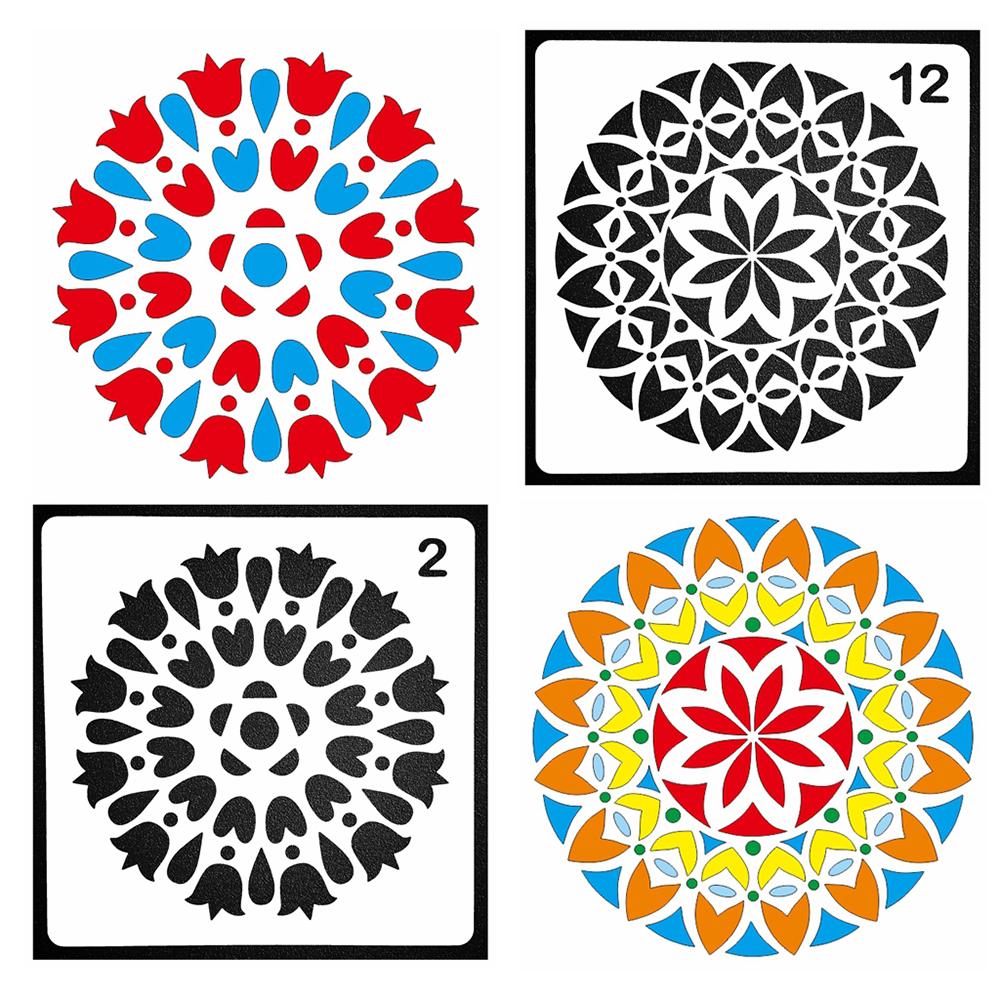 Circle Line Pochoir Pierre peinture Planner modèle Scrapbook Cardmaking journal