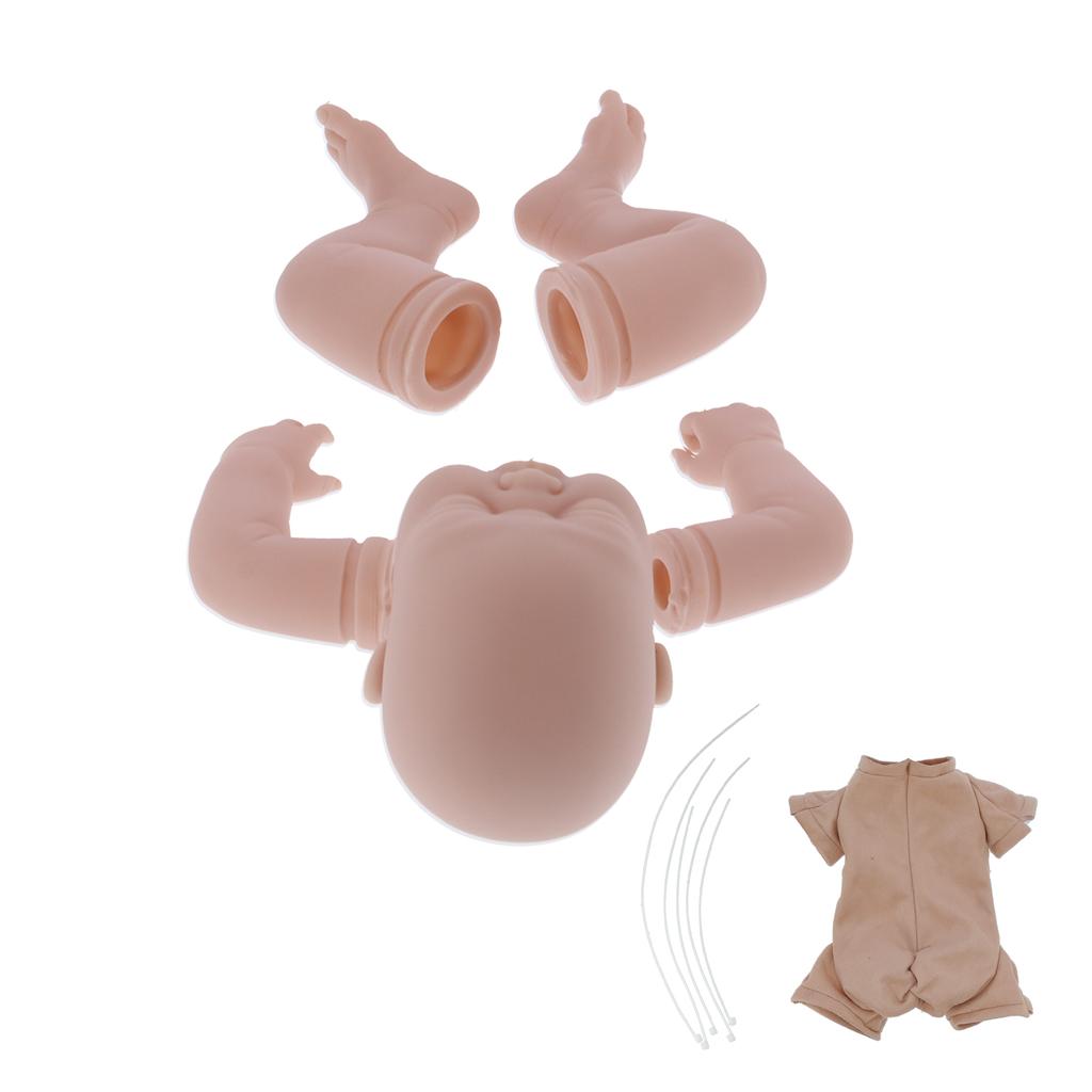 22Inches DIY Doll Kit Unpainted Blank Doll Infant Baby Soft Limbs Doll Parts Accessory Set