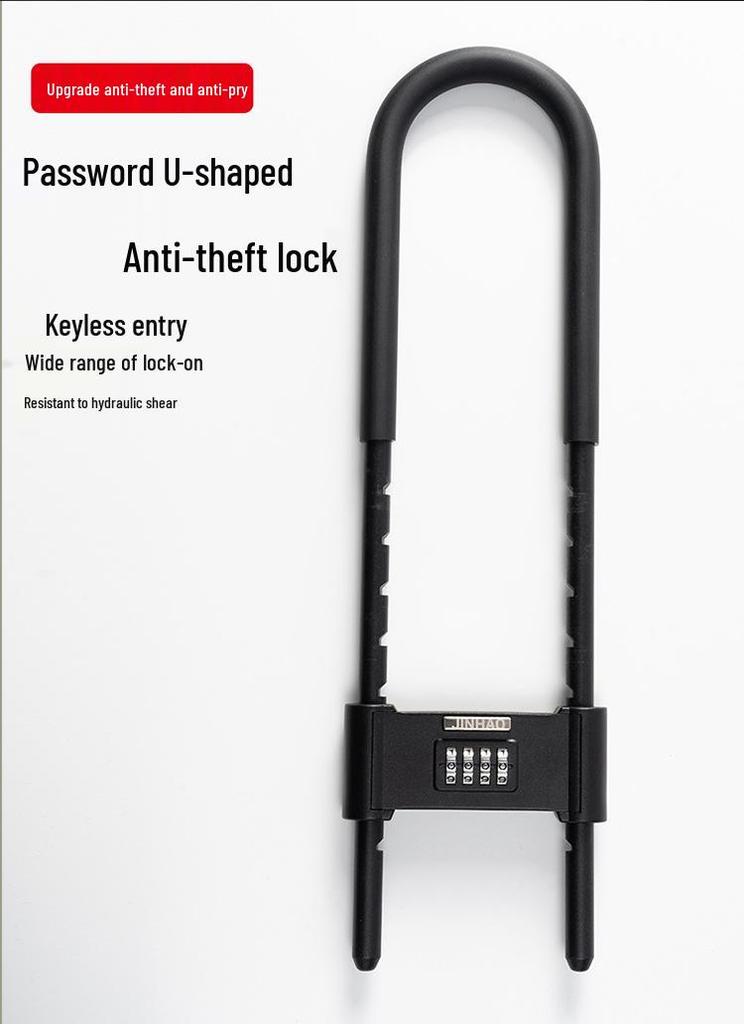 Shear & Pry-Resistant U-Shaped Glass Door Password Lock