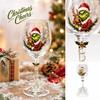 3D Christmas Glass Goblet, Holiday Novelty Drinkware for Party Table Decor