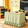 Ruffled Edge Gingham Table Skirt Hook and Loop Plaid Ruffled Table Skirt  Wedding