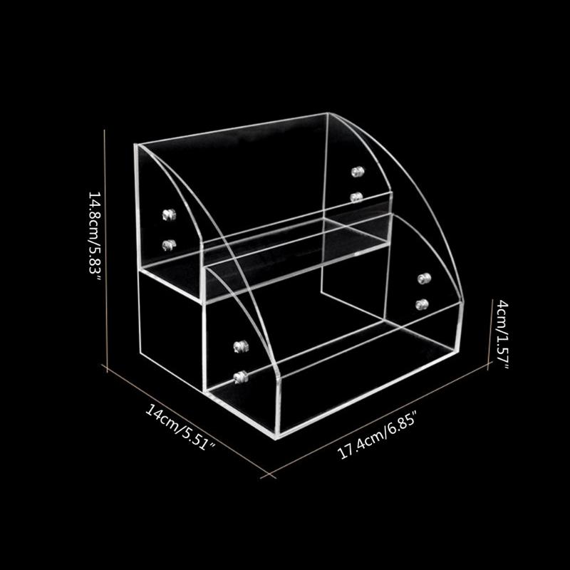 Clear Display Risers Stand 1 2 3 Tiers Makeup Organizers Acrylic Display Shelf with Dividers Dresser Display Stand