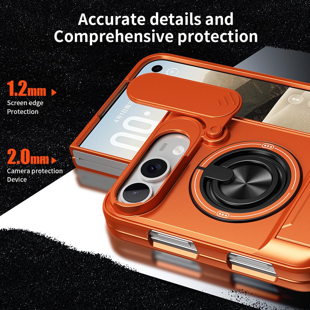 KEYSION Magnetic Phone Case for iPhone Duo Slide Camera Protection Upright Kickstand 360° Ring Shockproof Cover for iPhone Duo