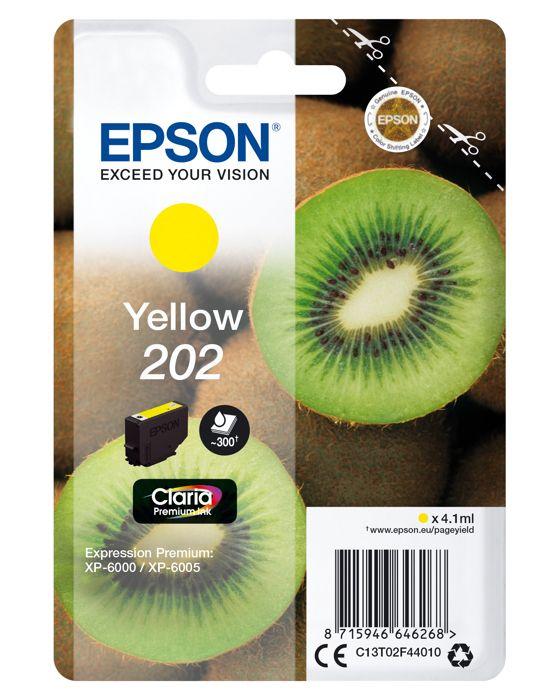 Cartouche jet d'encre epson claria premium 202 - jaune - jet d'encre - 300 pages - 1 paquet