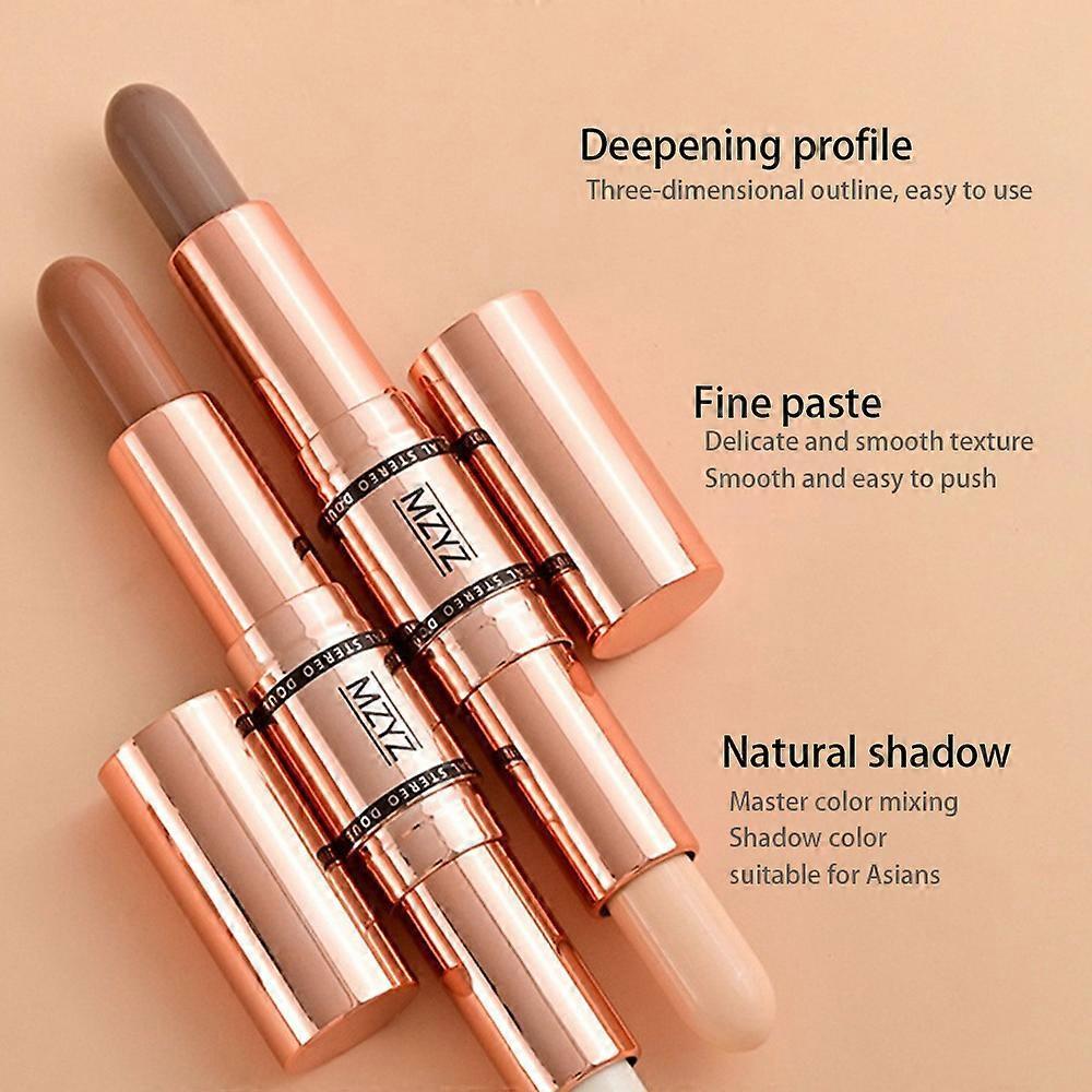 MZYZ Double Head Makeup Stick-Natural Highlighter & Contour,Face/Eye Shadow/Nose