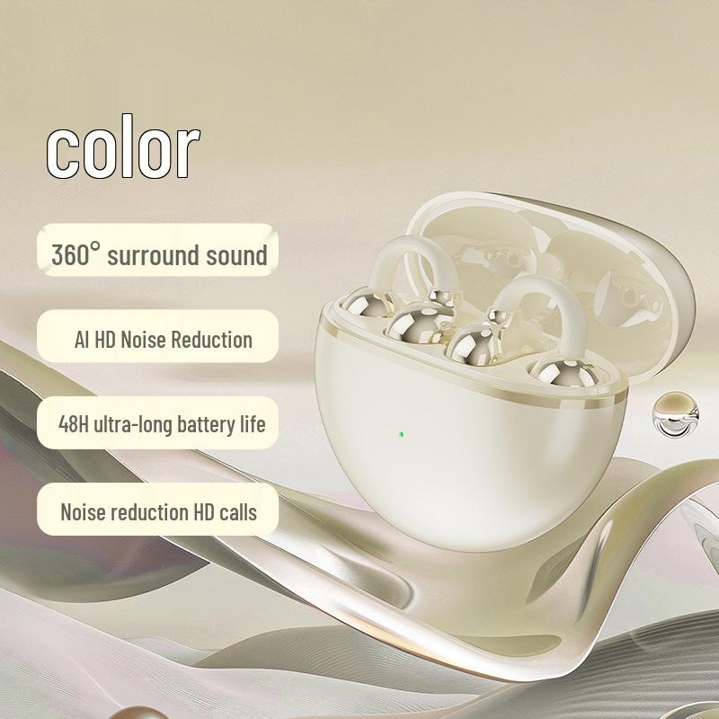 2025 Q70 Wireless Bluetooth Noise-Cancelling Clip-On Sports Earphones: Long Battery Life & High Sound Quality