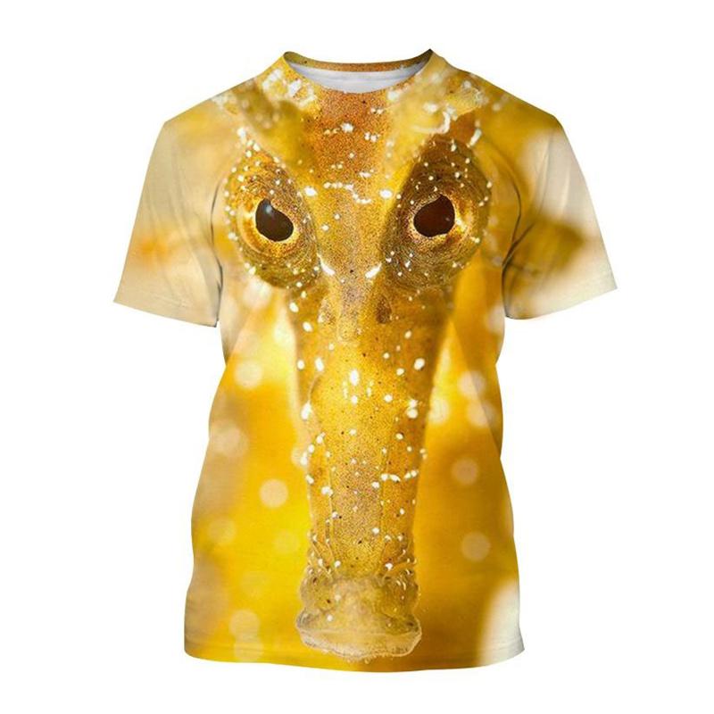 Meerestiere Seepferdchen T-Shirt Herren 3D-Druck Kurzarm Sommer Oberteile T-Shirts Outdoor Freizeit Große Größen T-Shirts Top Damenbekleidung
