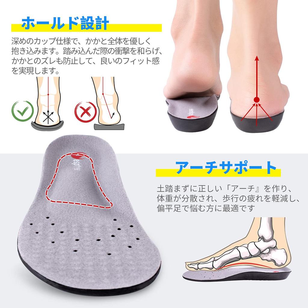 4 Sport Weich Gepolsterte Latex 3D Verstellbar 3 Größen Verfügbar [2 Paar, Stück] Einlegesohlen, Unterstützung, Ultraleicht, Einlegesohlen, Design, Atmungsaktiv,