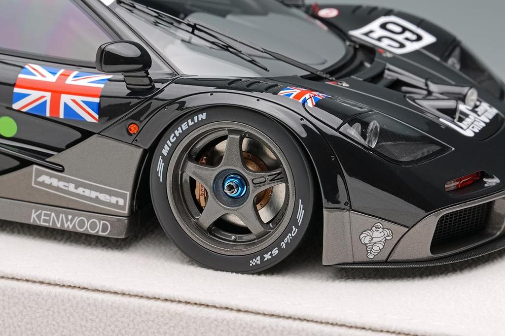 Make Up EIDOLON Scale McLaren F1 GTR 01R 1995 Blue Black Gray Finished Model EML154 1/18 Metallic/Metallic