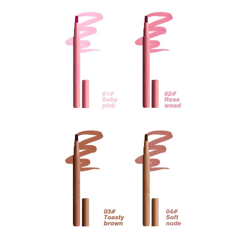 Velvet Colored Wooden Lip Penwaterproof Ladies' Charm Lip Pen Ladies' Long-lasting Makeup Toolsoft Pencil