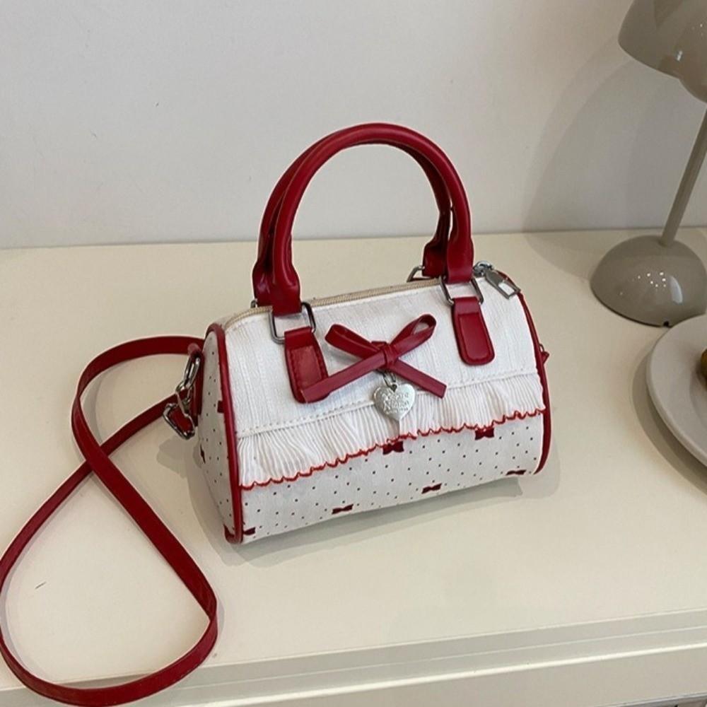 Waterproof Crossbody Bowling Bag Bow Small Square Bag All-Match Boston Handbag  School