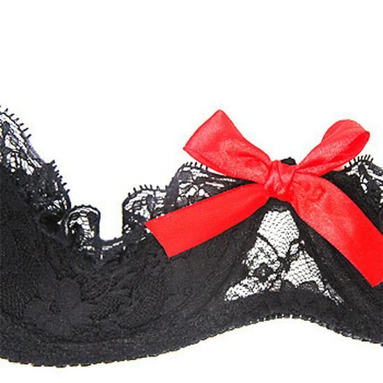 Steel Ring Passionate Fun Lingerie with Bow Lace Half Cup