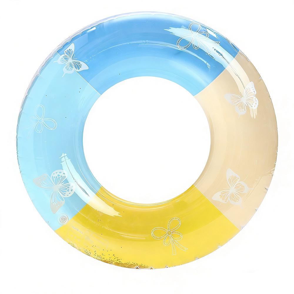 Anello gonfiabile da nuoto rétro a righe ispessito per bambini Xiao Lü - Design Oliva e Fiore di Ciliegio