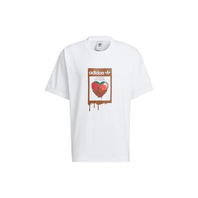 adidas Originals San Valentino Retro Americano Cuore Fragola Modello Cartone Animato Stampa Logo Girocollo Sportiva Manica Corta T-Shirt Unisex T-Shirt HZ5354