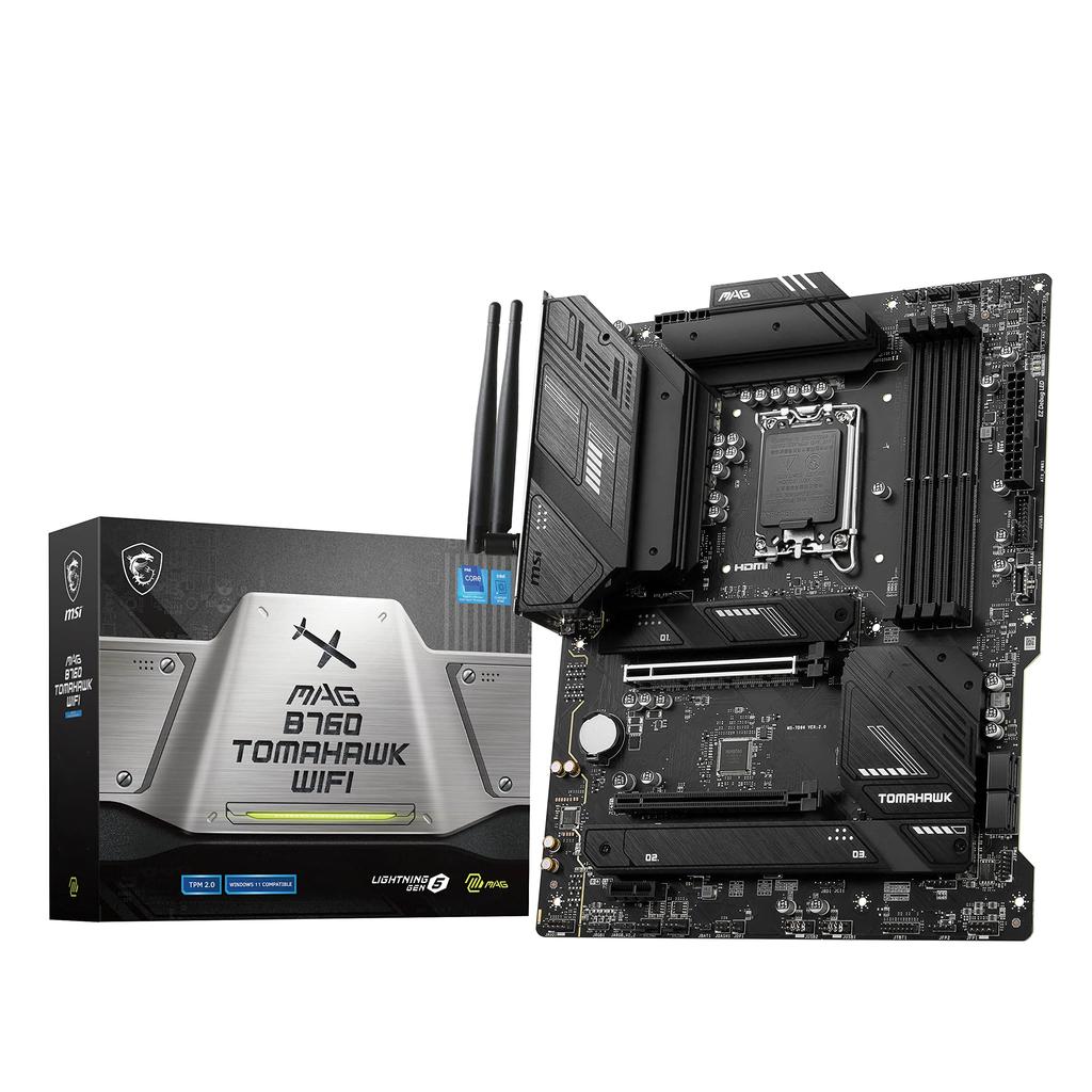 MSI MAG B760 TOMAHAWK WIFI DDR5 Generation Intel B760 Chipset ATX Motherboard MB5989 14th/13th/12th (LGA1700)