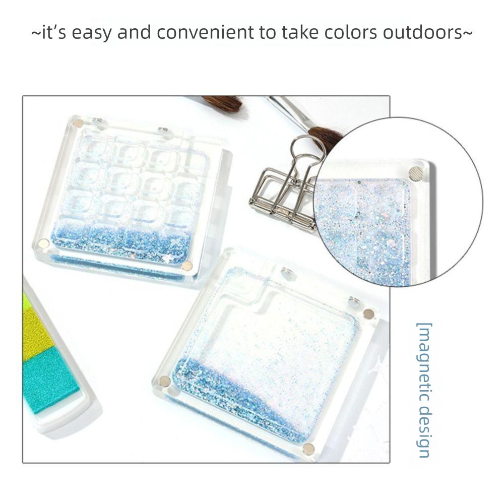 Quicksand Watercolor Paint Palette Magnetic Travel Painting Tray Paint Pigment Box Travel