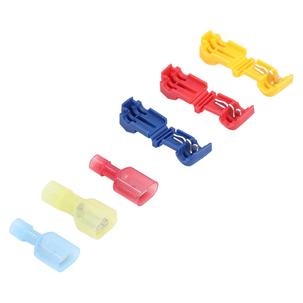Electrical T Tap Connectors Set Quick Splice Crimp Terminals Nylon Fully Insulated Male Spade