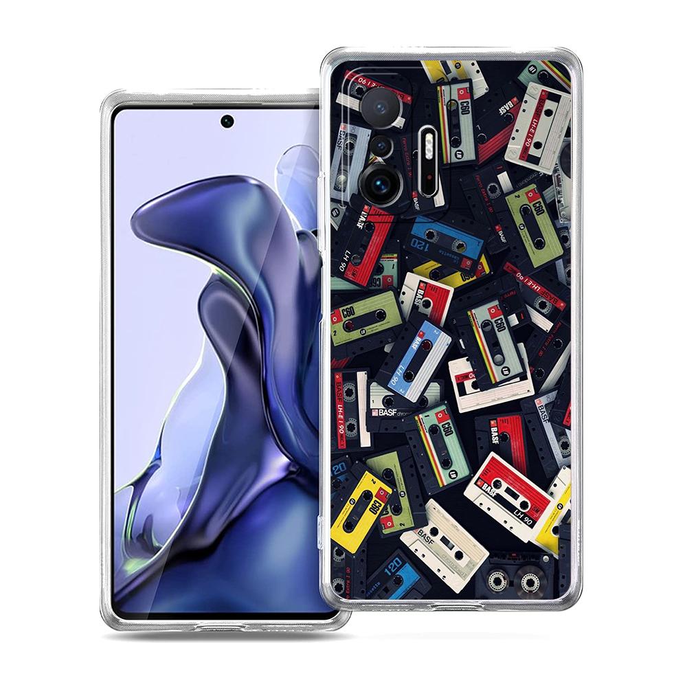 Transparent Phone Case for Xiaomi Mi 14 13 12 11 Ultra 13T 12T 11T Poco X3 NFC F3 F6 Pro 5G Soft TPU Retro Radio Graphic Pattern