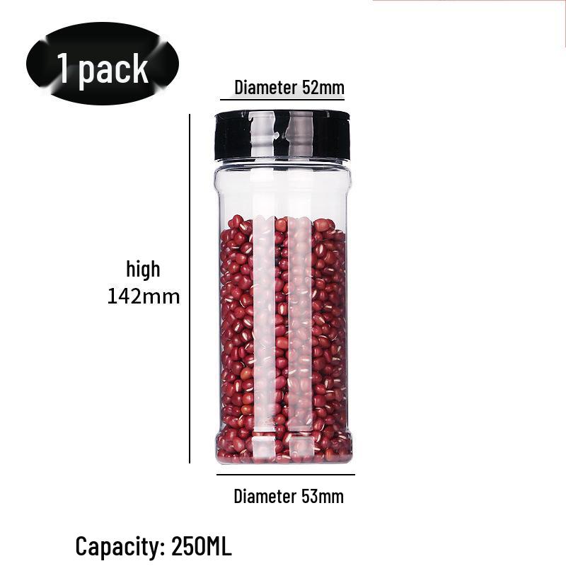 Transparent Flip-Top Spice Bottle - Refillable Pepper Shaker & Salt Dispenser (100/170/250/360ml)