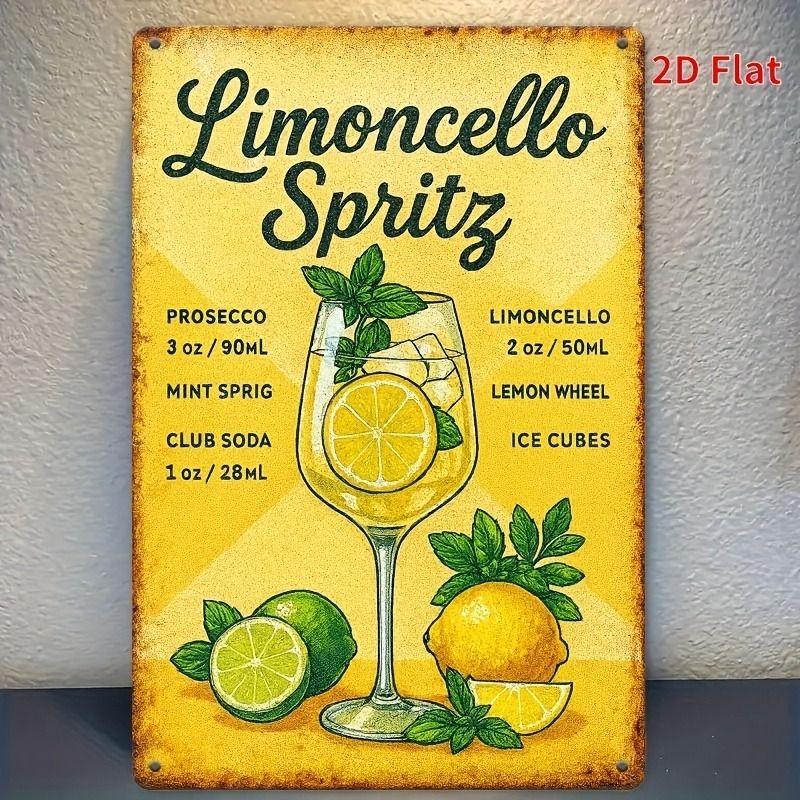 Vintage Drink Theme Metal Wall Panels for Bar Restaurant Kitchen Decor