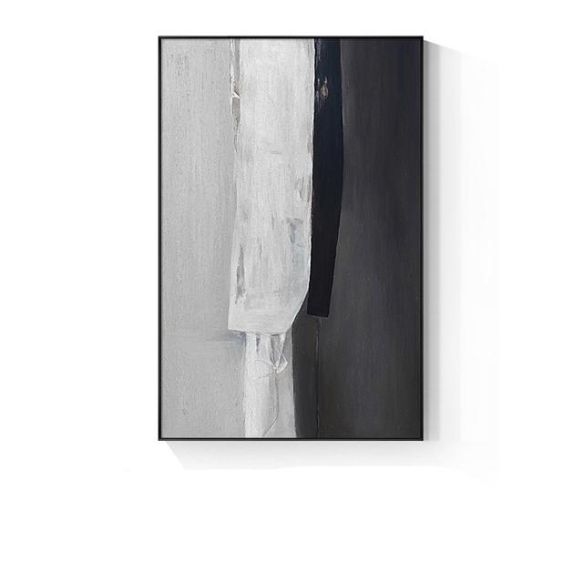 Black and White Yellow Abstract Oil Painting Printed On Canvas Gold Foil Modern Posters and Prints for Living Room Porch Decor