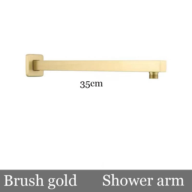 BAKALA 8/10/12 Inch Water Powered Rain Shower Head Bathroom Square Brush Gold Shower Head Stainless Steel Shower Head