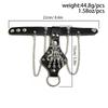 Goth Black PU Leather Skull Finger Wrist Chains Rings Bracelets Women Punk Hand Bangles Halloween Grunge Jewelry Steampunk Men