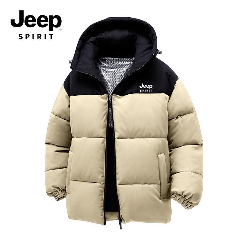 JEEP SPIRIT Men's Colorblock Hooded Padded Jacket