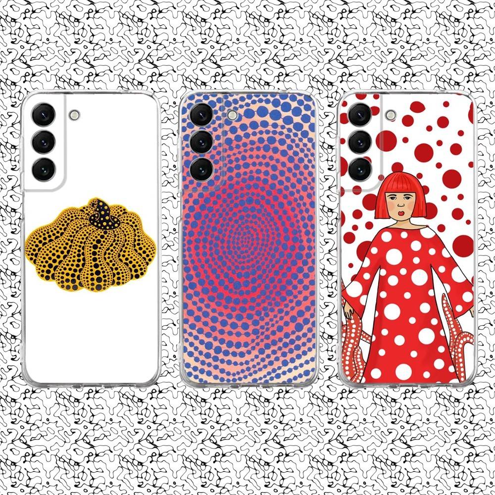 Y-yayoi K-Kusama Art Phone Case For Samsung S24,30,21,22,23,20 FE,lite,PIus,Ultra,5G,Note,9,10 Transparent Cover