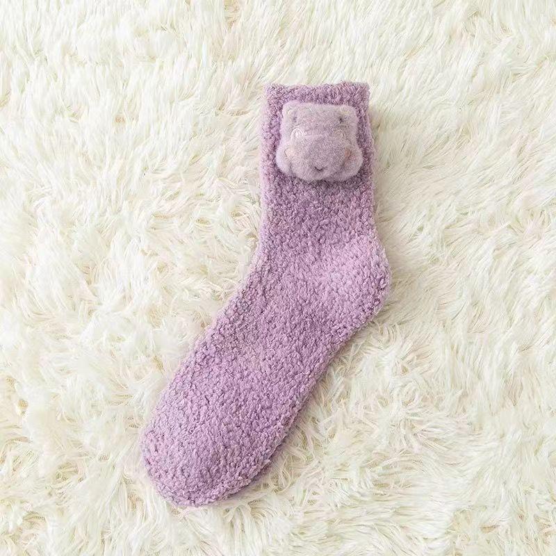 Coral Fleece Socks, Thickened Thermal Floor Socks, Terry Accessories Medium Tube Socks