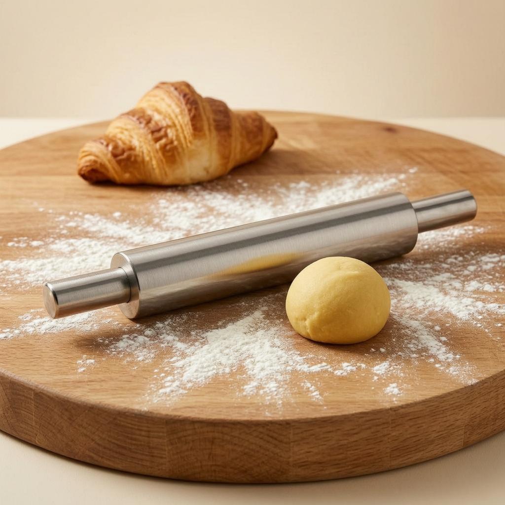Stainless Steel Rolling Roller Seamless a Single Piece-Piece Design Pastry Rolling Roller Cooking Gear Even Surface Kitchen Tool