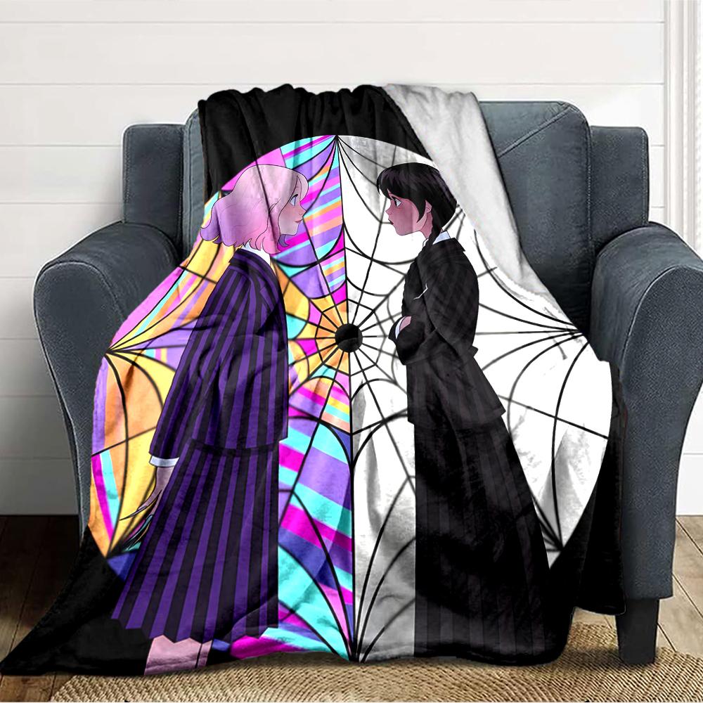 1pc Addams Family Wednesday7 Blanket, Gift, for Men and Women, Soft Blanket, Good for Sofa Bed Couch Travel, Lightweight Flannel Blanket