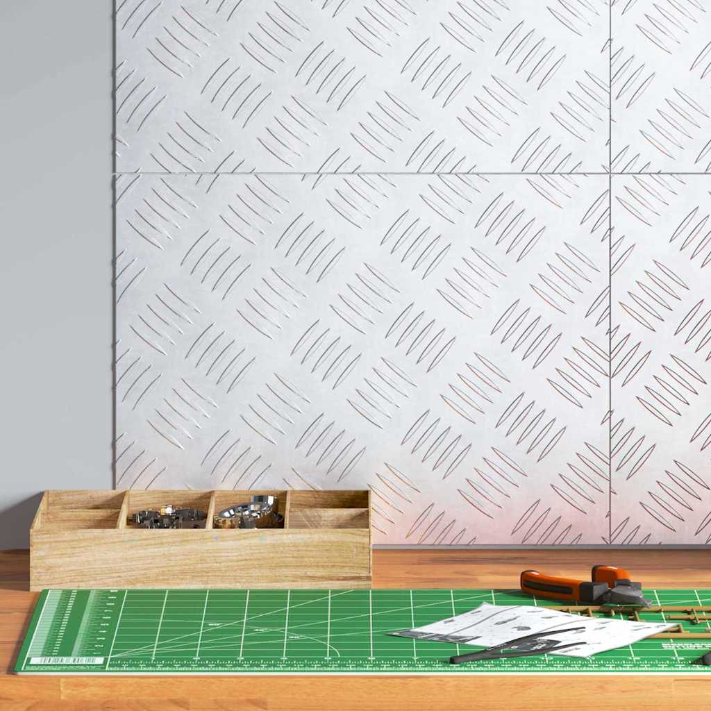 vidaXL Stufenmatten 4 stk. 40 x 30 cm Silber Aluminium Rechtwinklig silber