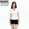 Mark Fairwhale Women's V-Neck Slim Fit Solid Short Sleeve T-Shirt