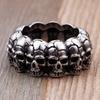 New Retro Jewelry, Domineering Punk Jewelry, Multiple Skull Men's Rings