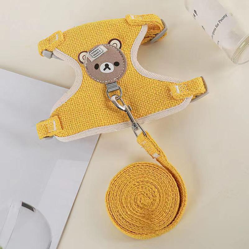 

Тяговая веревка для собак и кошек Винни-Пух, нагрудная тяга для выгула кошек и собак, жилет Тедди для маленьких собак, нагрудная шлейка S