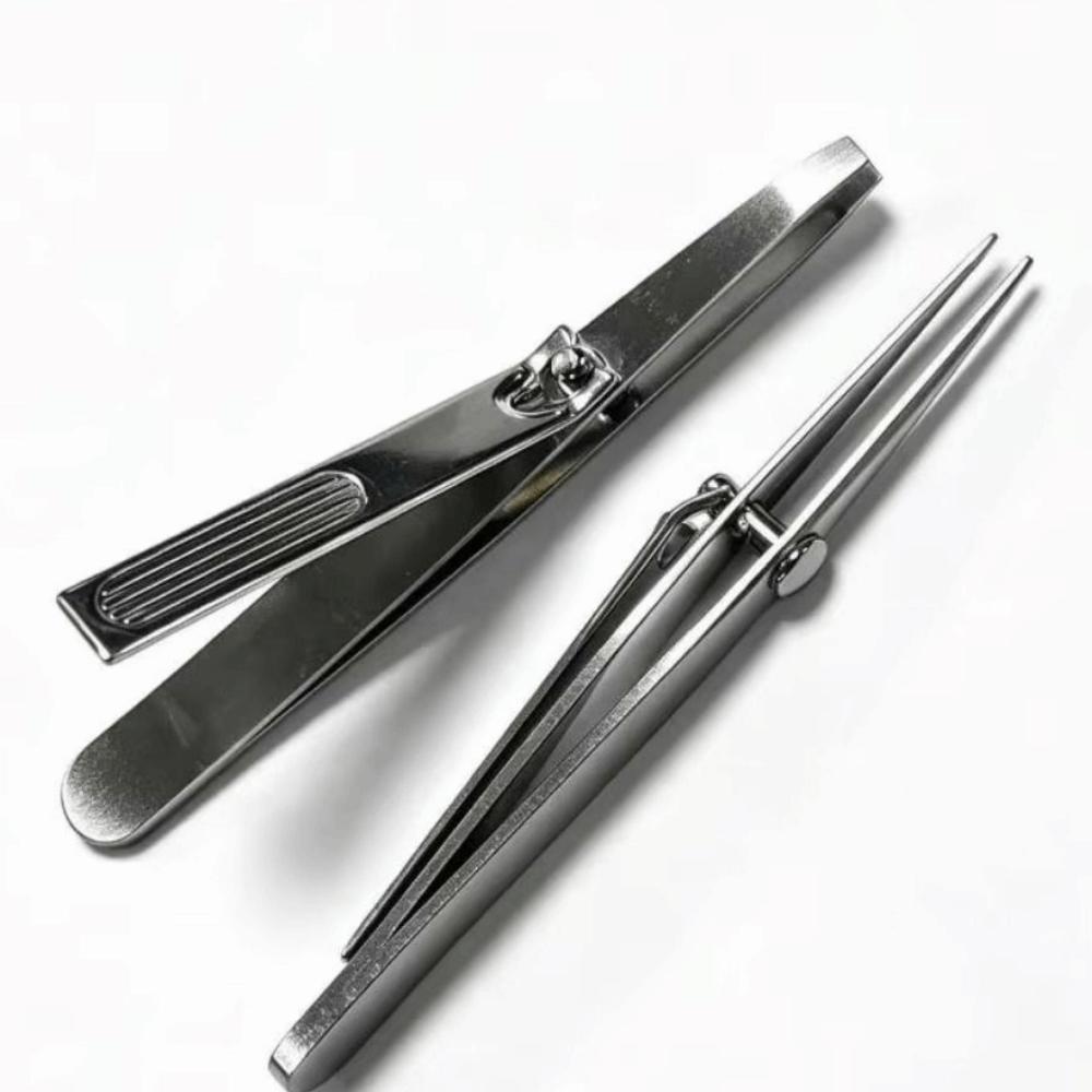 1/2Pcs V/Wide Mouth Lever-Action Eyebrow Tweezers Slanted Eye Brow Clips Facial Hair Removal
