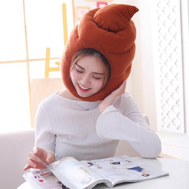 Diadema con Forma de Caca Sombrero de Felpa Gorra de Dibujos Animados con Orejeras Accesorios para Fotos de Cosplay de Halloween