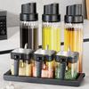 4Pcs with Spoon Seasoning Box Set Glass Spice Containers Combination Seasoning Jars  Sugar