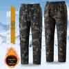 Men's Fleece-Lined Camouflage Pants: Thick Straight-Leg, Versatile, Wear-Resistant, and Loose-Fit Casual Workwear.