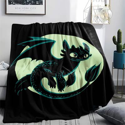 How To Train Your Dragon Toothless Flannel Blanket, High Quality Comfortable for All Seasons, Home Decor, Warmth and Comfort, Perfect for Gifts.