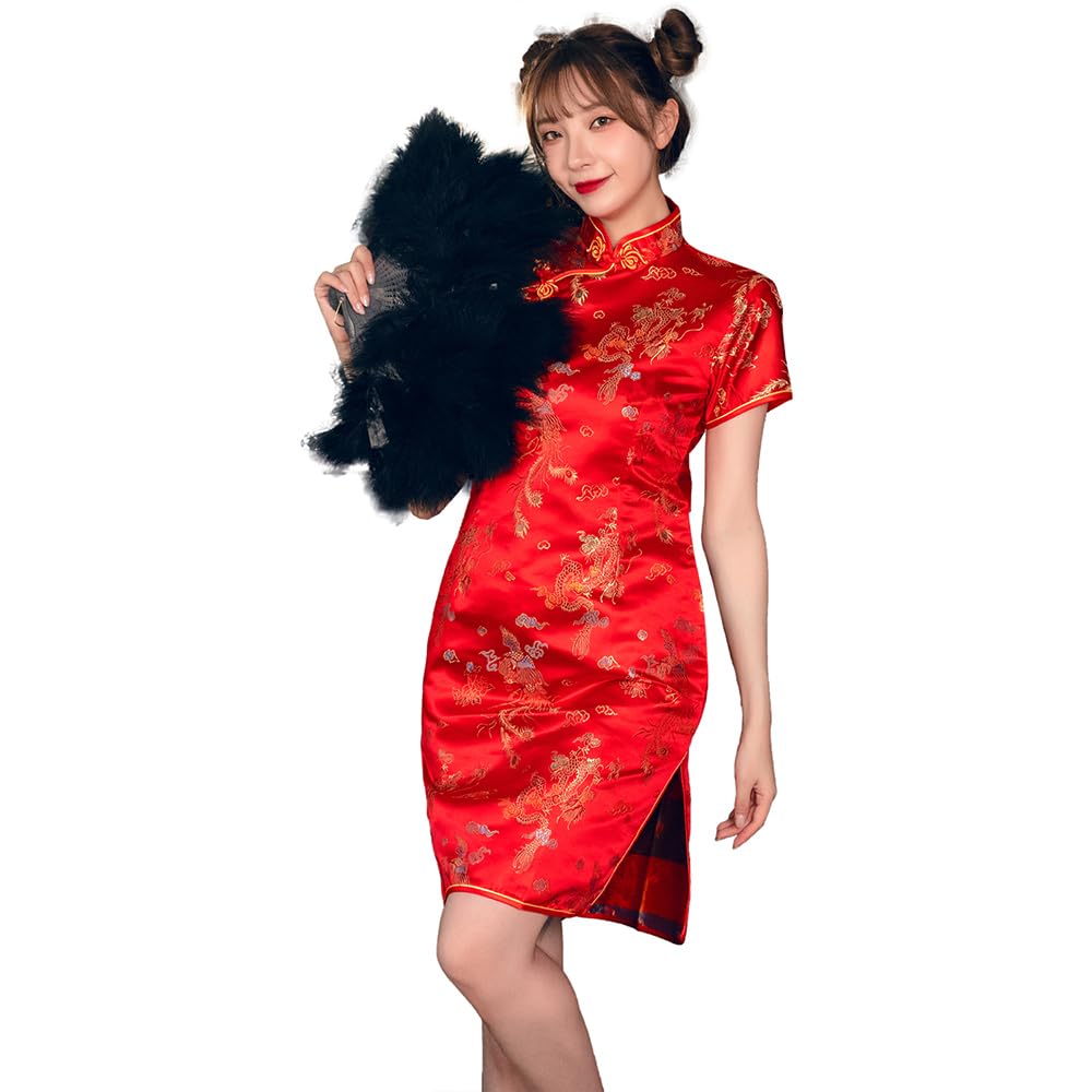 

Brightlara Cheongsam Cosplay Plus Size Costume, (jys021-RE-XL)